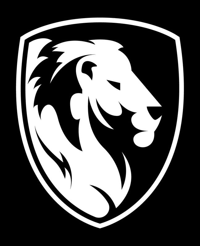 Lion crest — white on dark